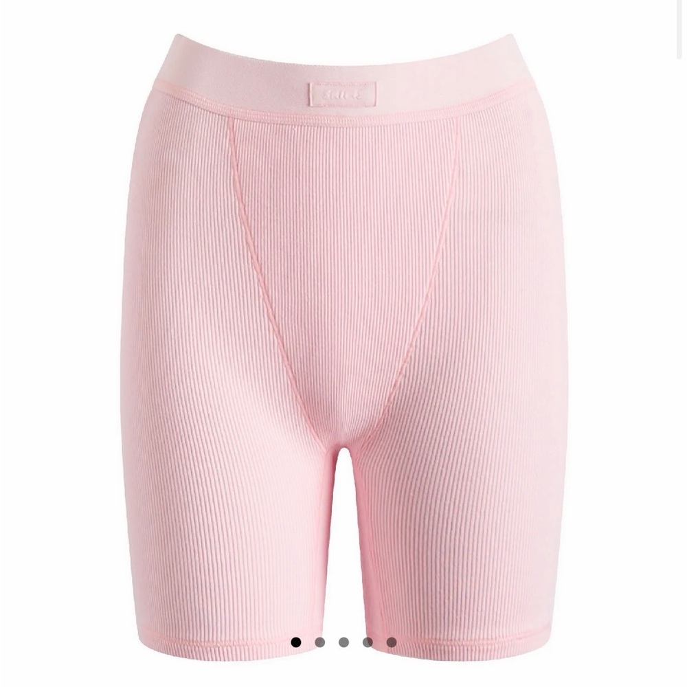 SKIMS Pink Cotton Ribbed Boxer